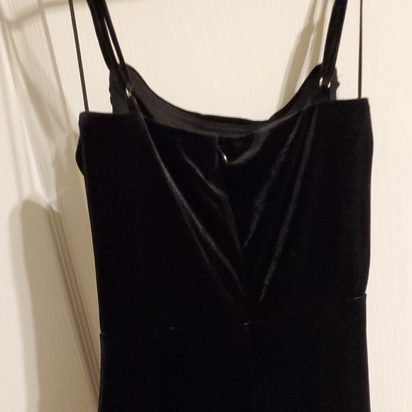 Ricarica black velvet sleeveless maxi dress, drape top, leg slit , Sz S - Picture 8 of 16